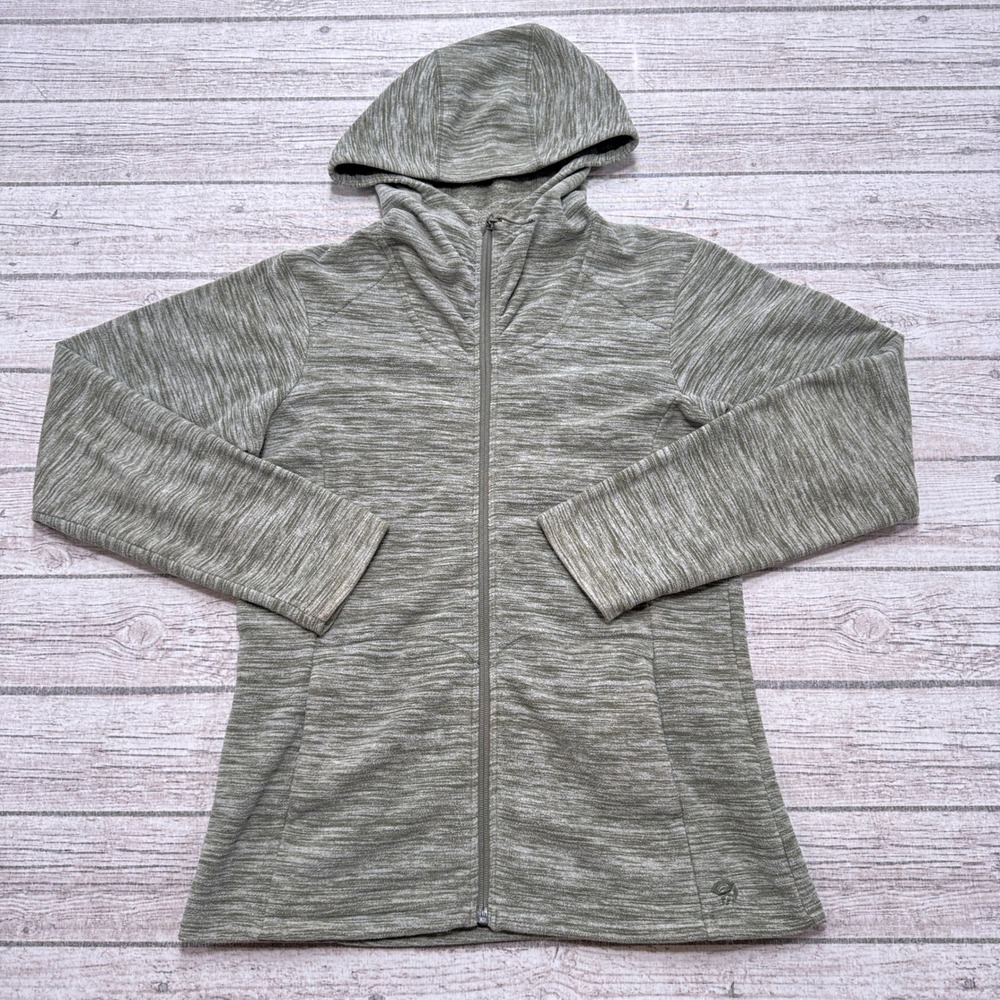 Mountain Hardwear Hoodie Women's M Green Space Dye Full Zip Tech Fleece Athletic